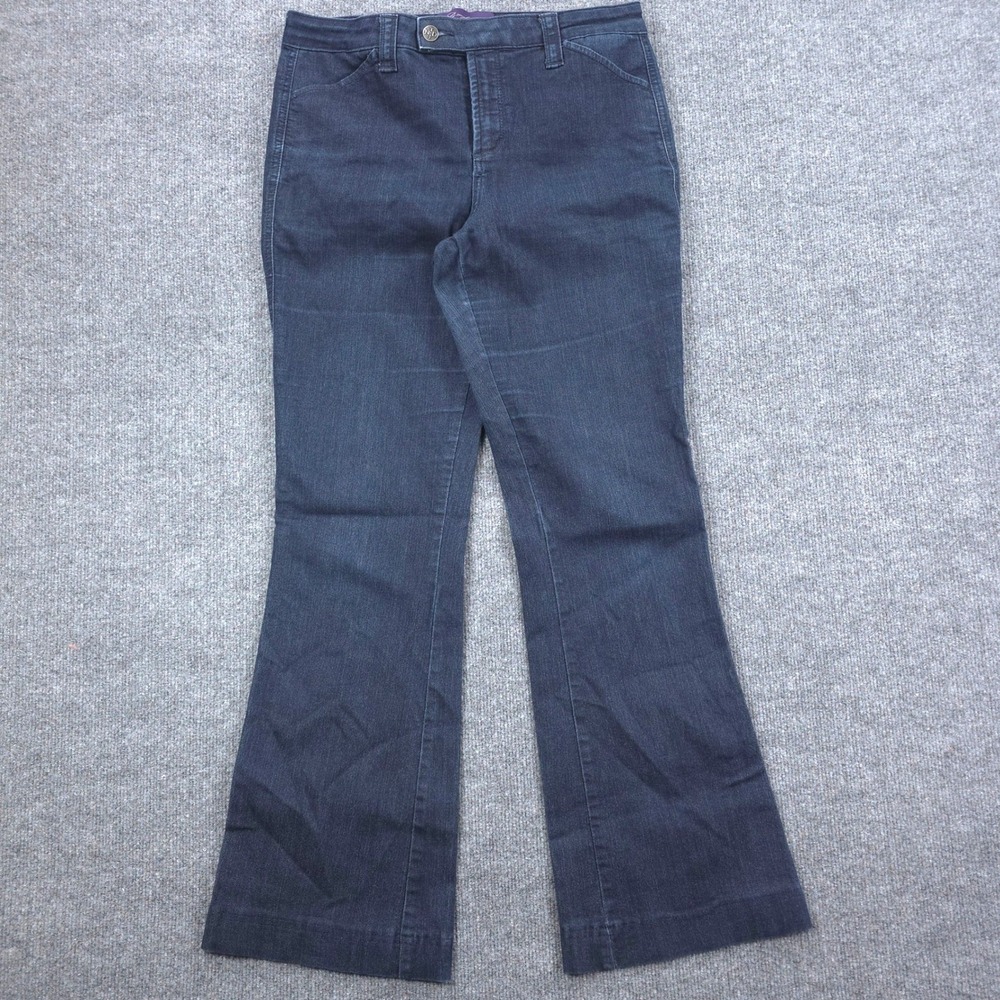 NYDJ Not Your Daughters Jeans Womens 10 Flare Blue Dark Wash‎ Stretch Denim